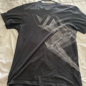 RVCA Charcoal Tee with Geometric Design